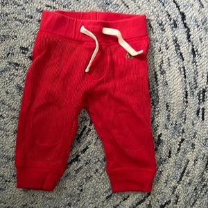 6-12M Gap Thermal Red Sweatpants with Knee Patches